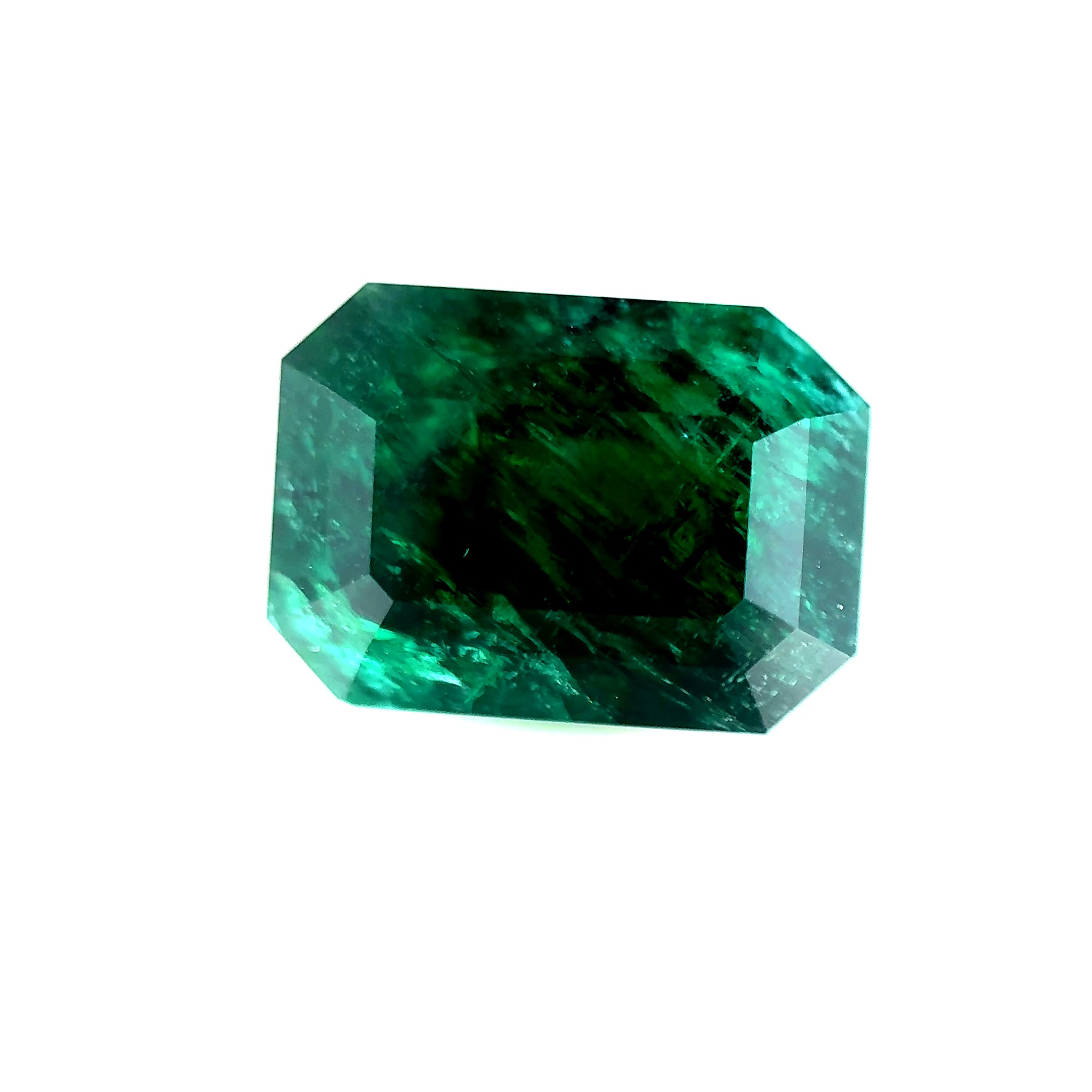 8.95ct Dark Green Emerald Twinning wisp Emerald Shape (14x10x9.4 mm) Unheated gemstone from Zambia