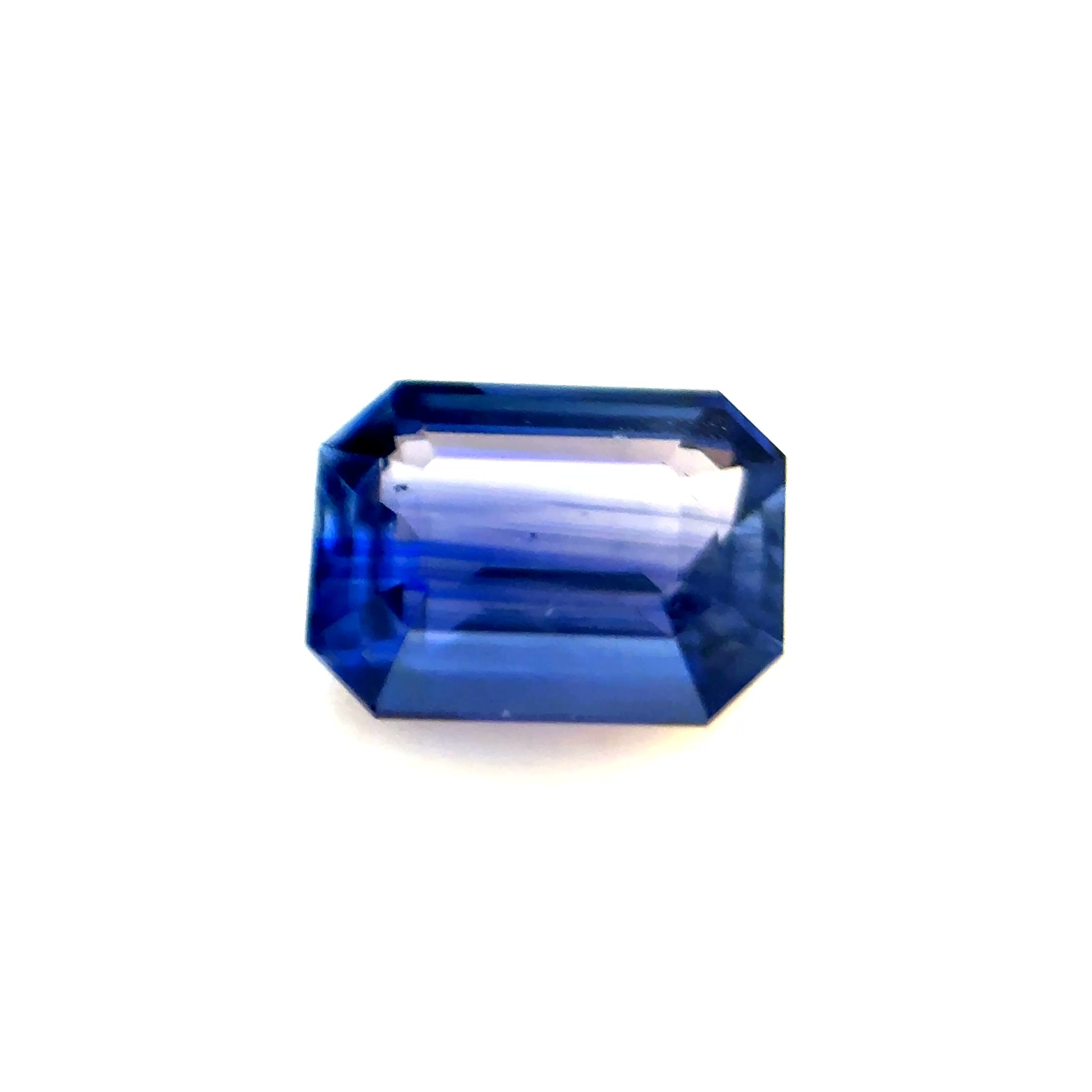 1.05ct Blue Sapphire VVS Emerald Shape (6.4x4.7x2.9 mm) UNHEATED gemstone from Ceylon