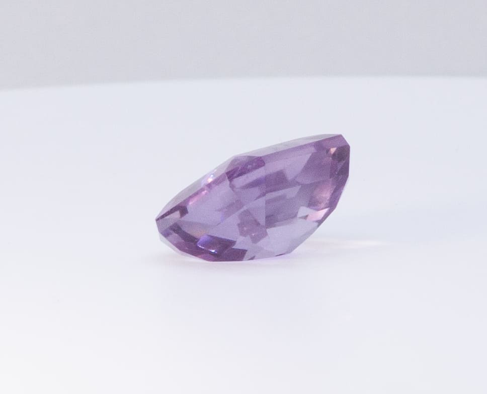 13.6ct Purple Amethyst VVS Emerald Shape (15.3x14.2x8.3 mm) Unheated gemstone from Sri Lanka