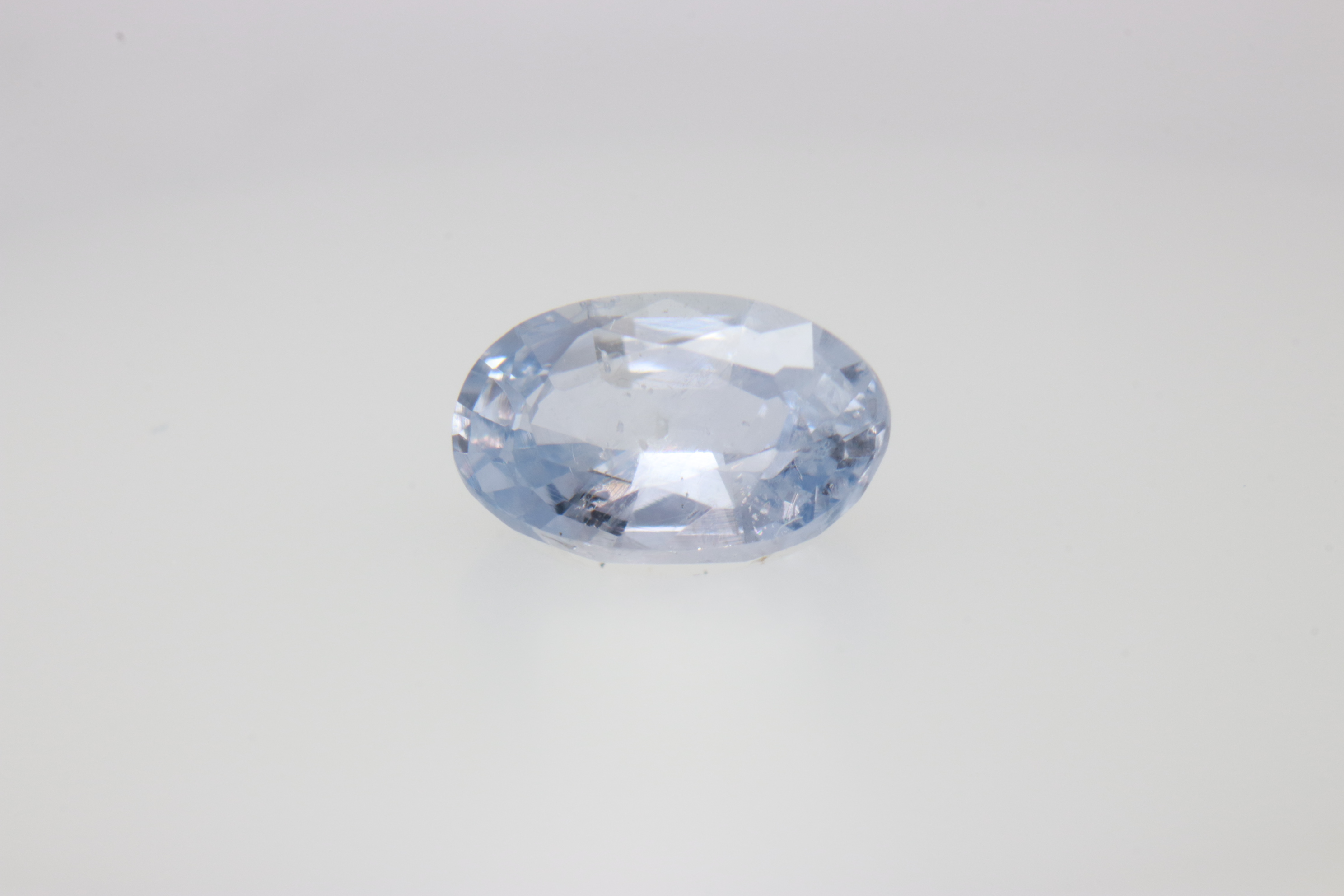 0.8ct Alice Blue Sapphire VVS Oval Shape (5.8x4.3x3 mm) Unheated gemstone from Sri Lanka