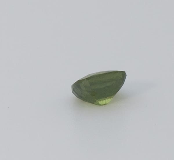 1.1ct Green Peridot SI1 Antique Cushion Shape (5.8x5.7x3.4 mm) Unheated gemstone from Sri Lanka