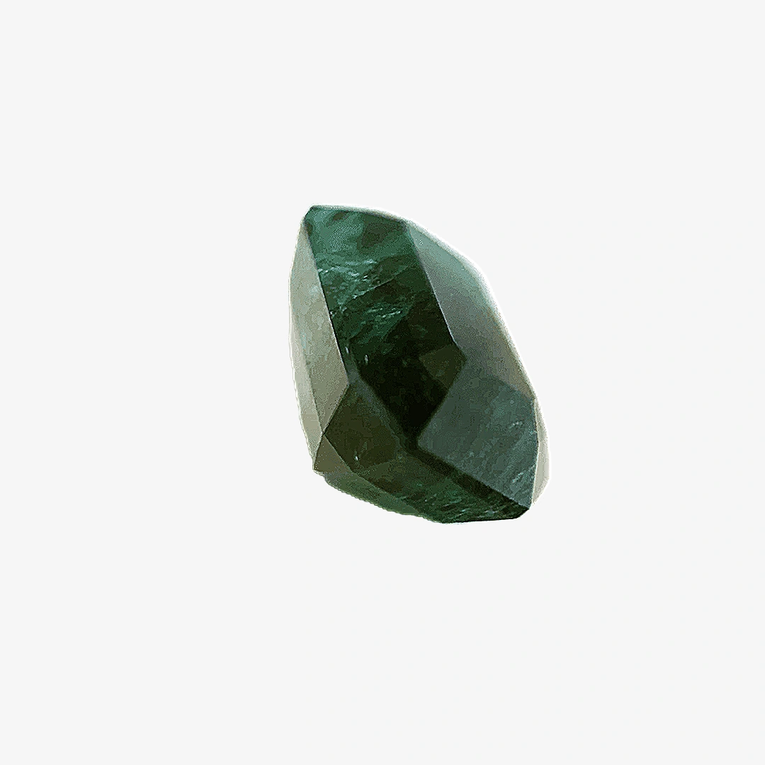 8.95ct Dark Green Emerald Twinning wisp Emerald Shape (14x10x9.4 mm) Unheated gemstone from Zambia
