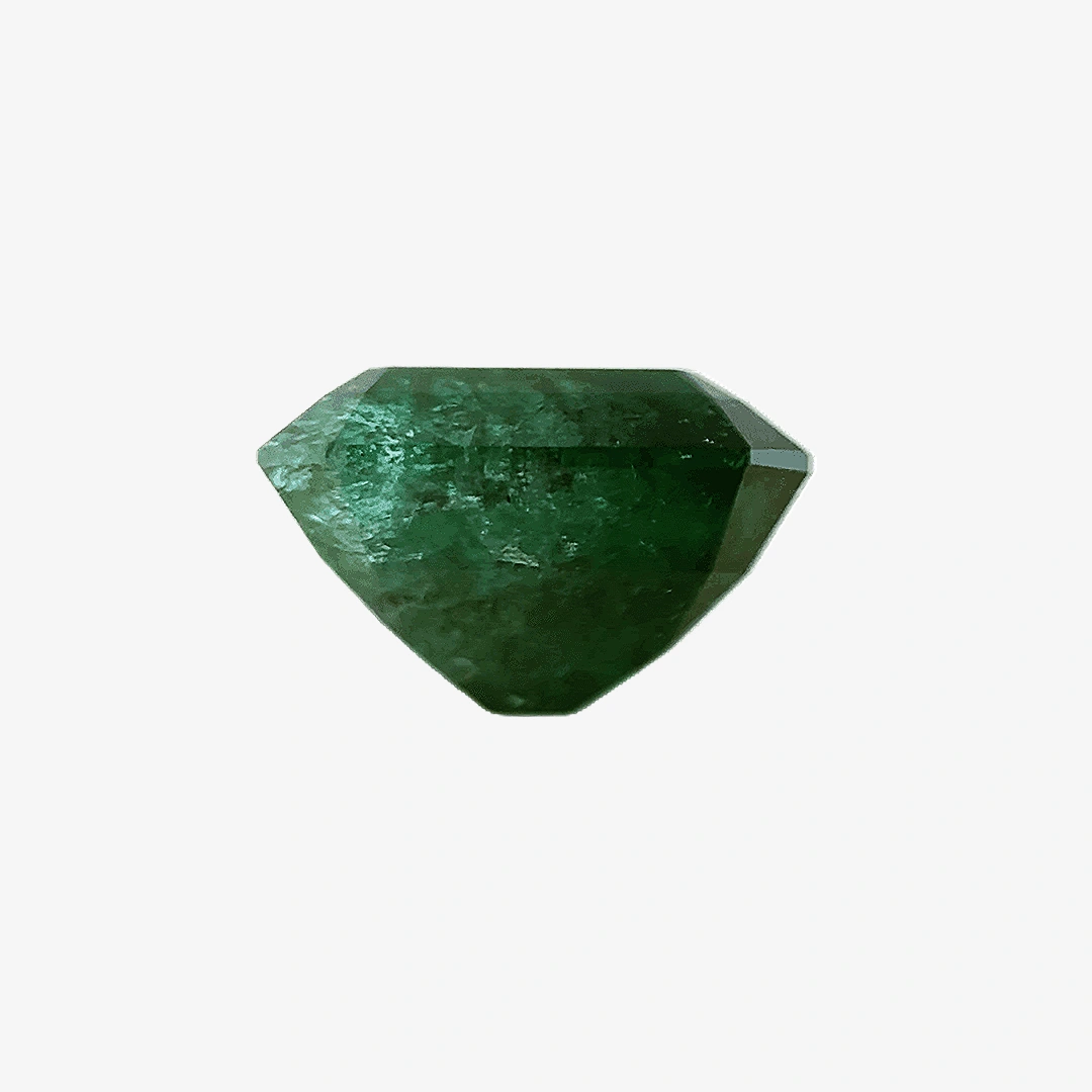 8.95ct Dark Green Emerald Twinning wisp Emerald Shape (14x10x9.4 mm) Unheated gemstone from Zambia