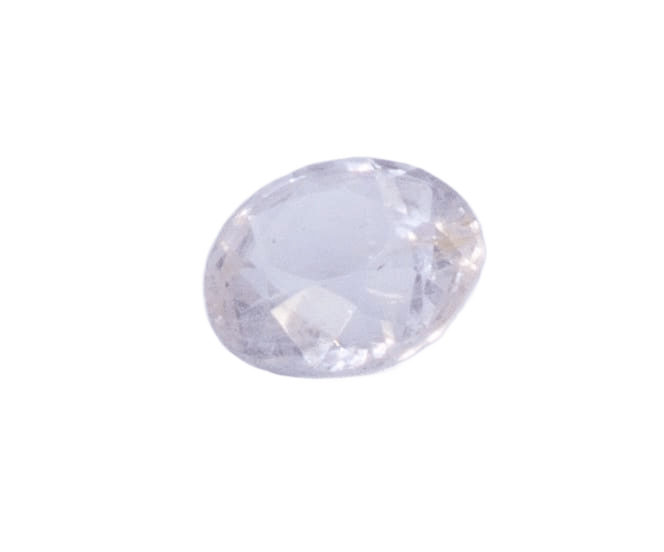 2ct White Sapphire VVS Oval Shape (7.2x6.5x4.7 mm) Unheated gemstone from Sri Lanka