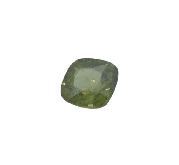 1.1ct Green Peridot SI1 Antique Cushion Shape (5.8x5.7x3.4 mm) Unheated gemstone from Sri Lanka