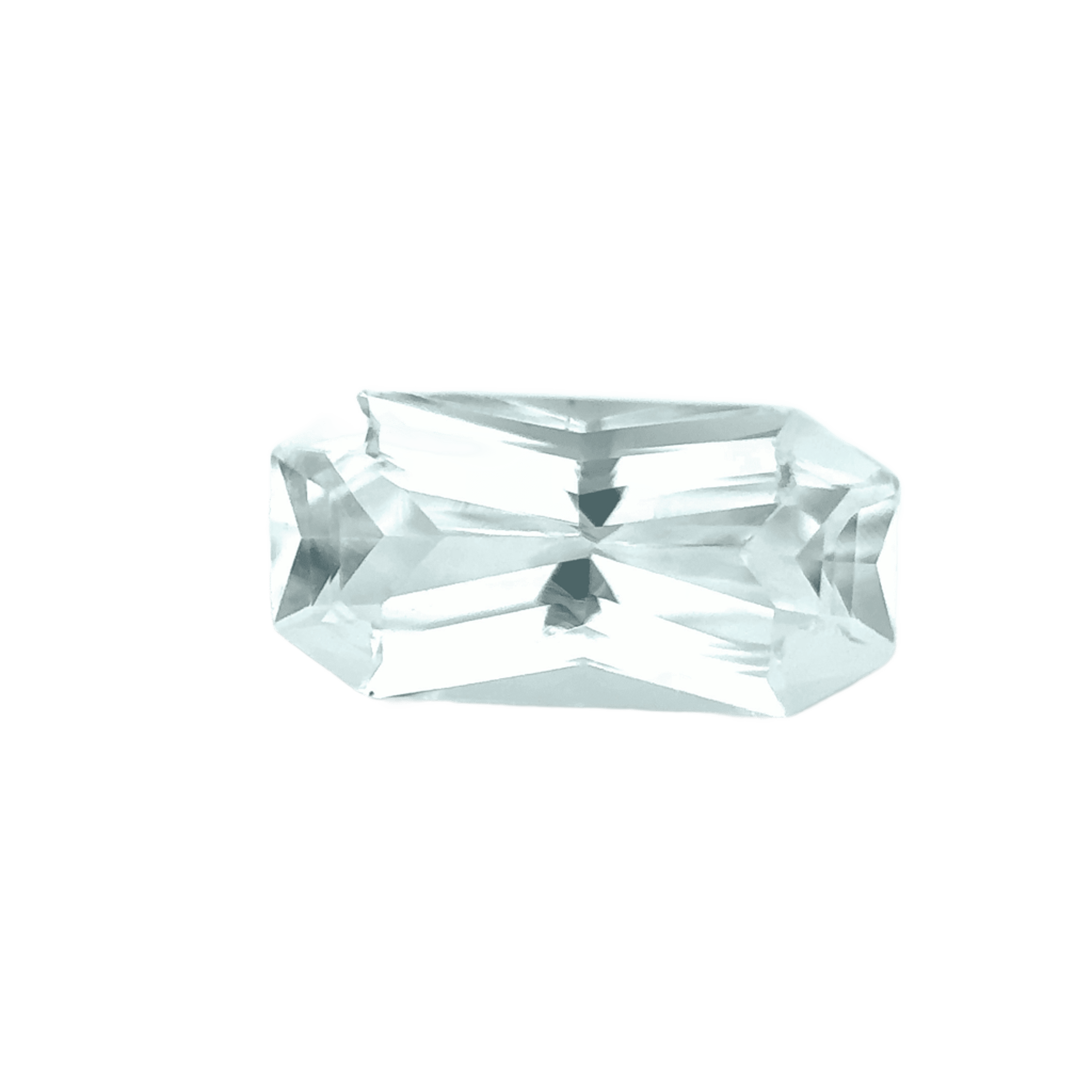 1.8ct White Sapphire VVS Emerald Shape (9.3x4.5x4 mm) Unheated gemstone from Sri Lanka