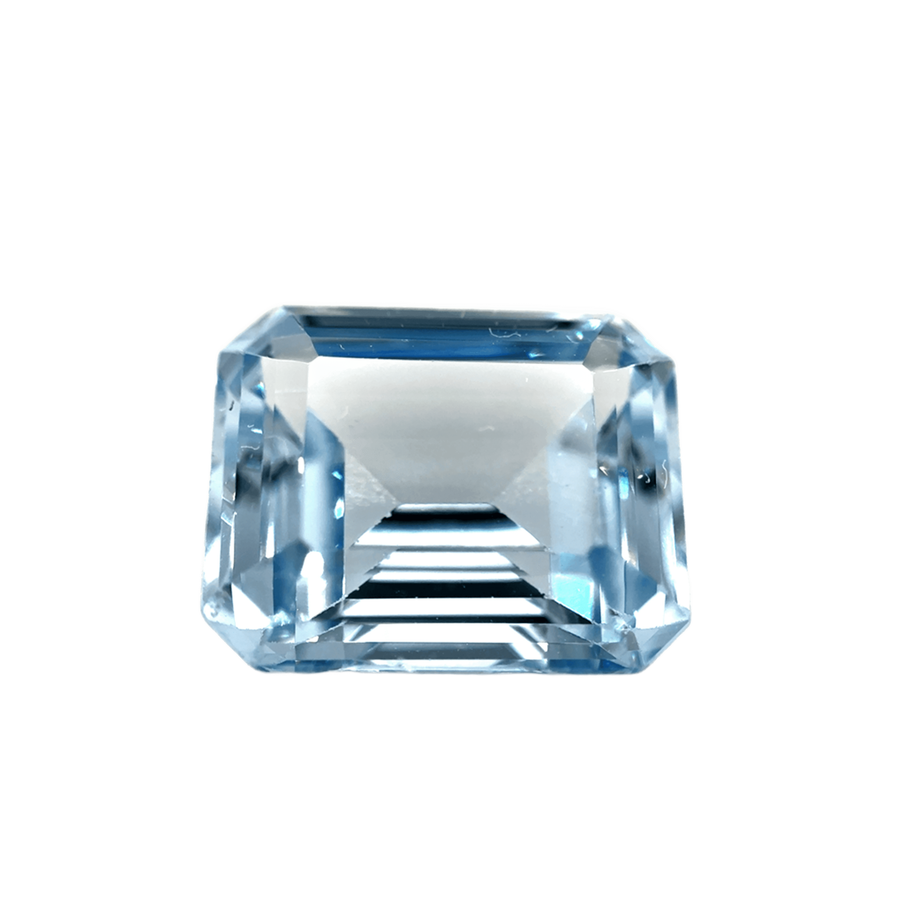 6.5ct Light Blue Spinel Flawless (fl) Emerald Shape (10x11.09x5.9 mm) Unheated gemstone from Sri Lanka