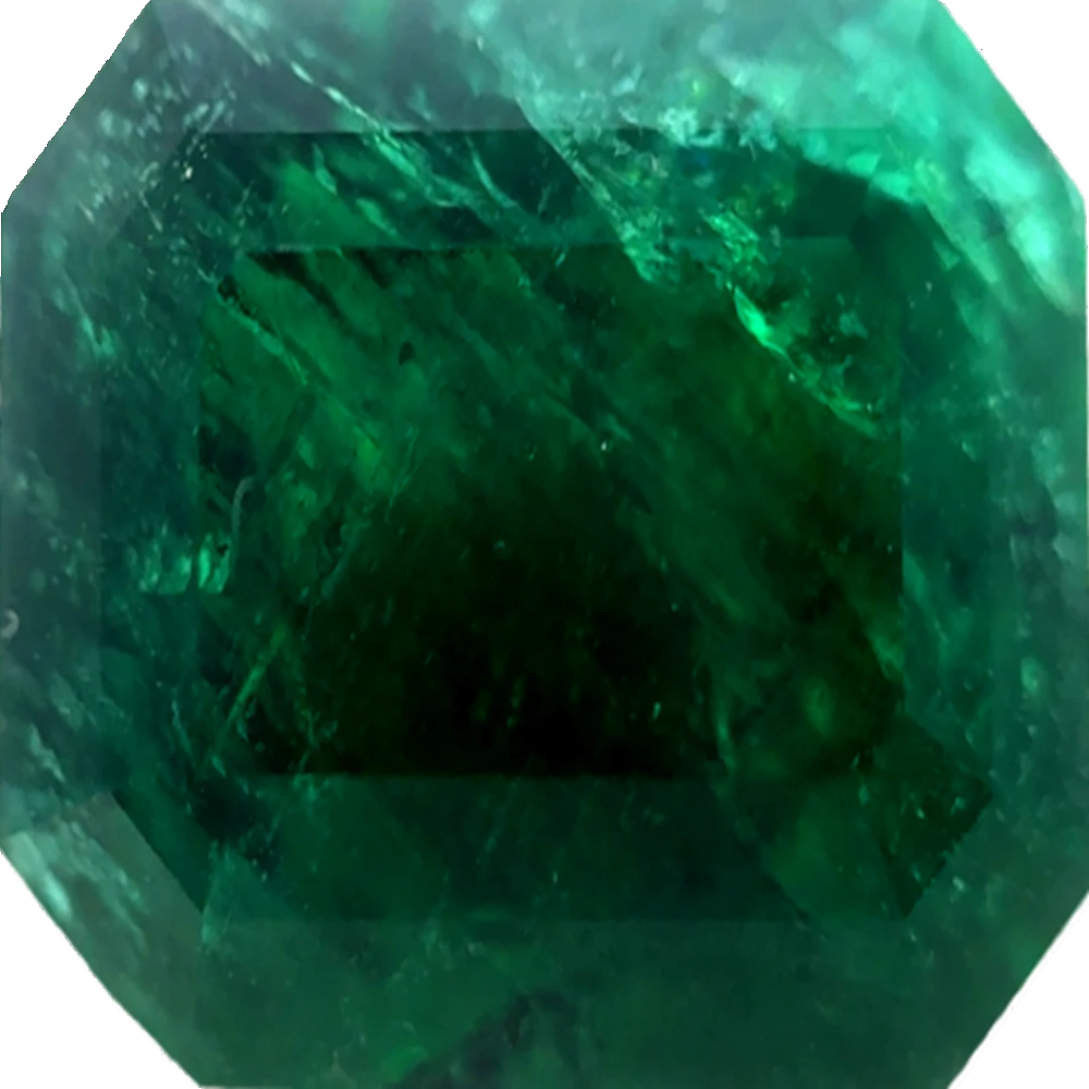8.95ct Dark Green Emerald Twinning wisp Emerald Shape (14x10x9.4 mm) Unheated gemstone from Zambia