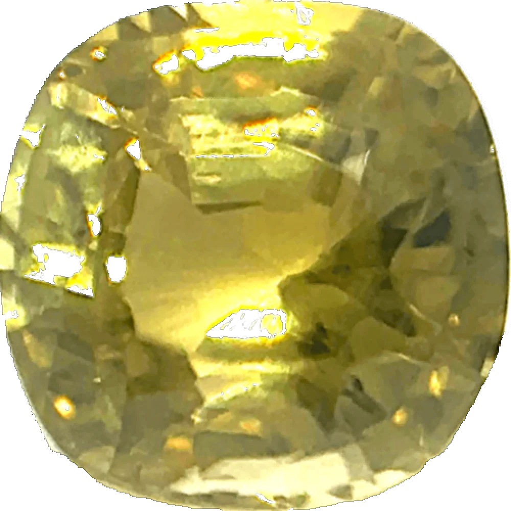 1.31ct Light Goldenrod Yellow Alexandrite VVS Cushion Shape (6.91x5.8x4.09 mm) Unheated gemstone from Sri Lanka