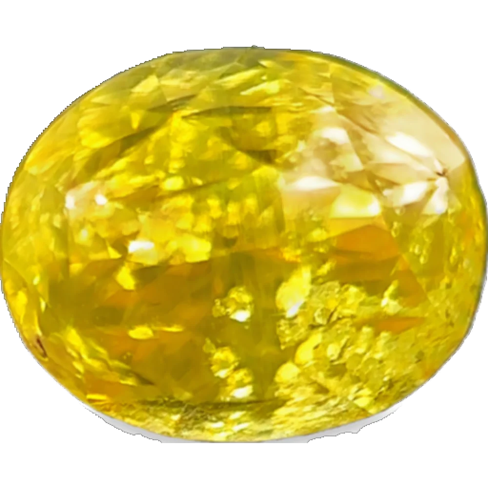3.7ct Yellow Sapphire SI2 Oval Shape (9.8x7.5x7.2 mm) UNHEATED gemstone