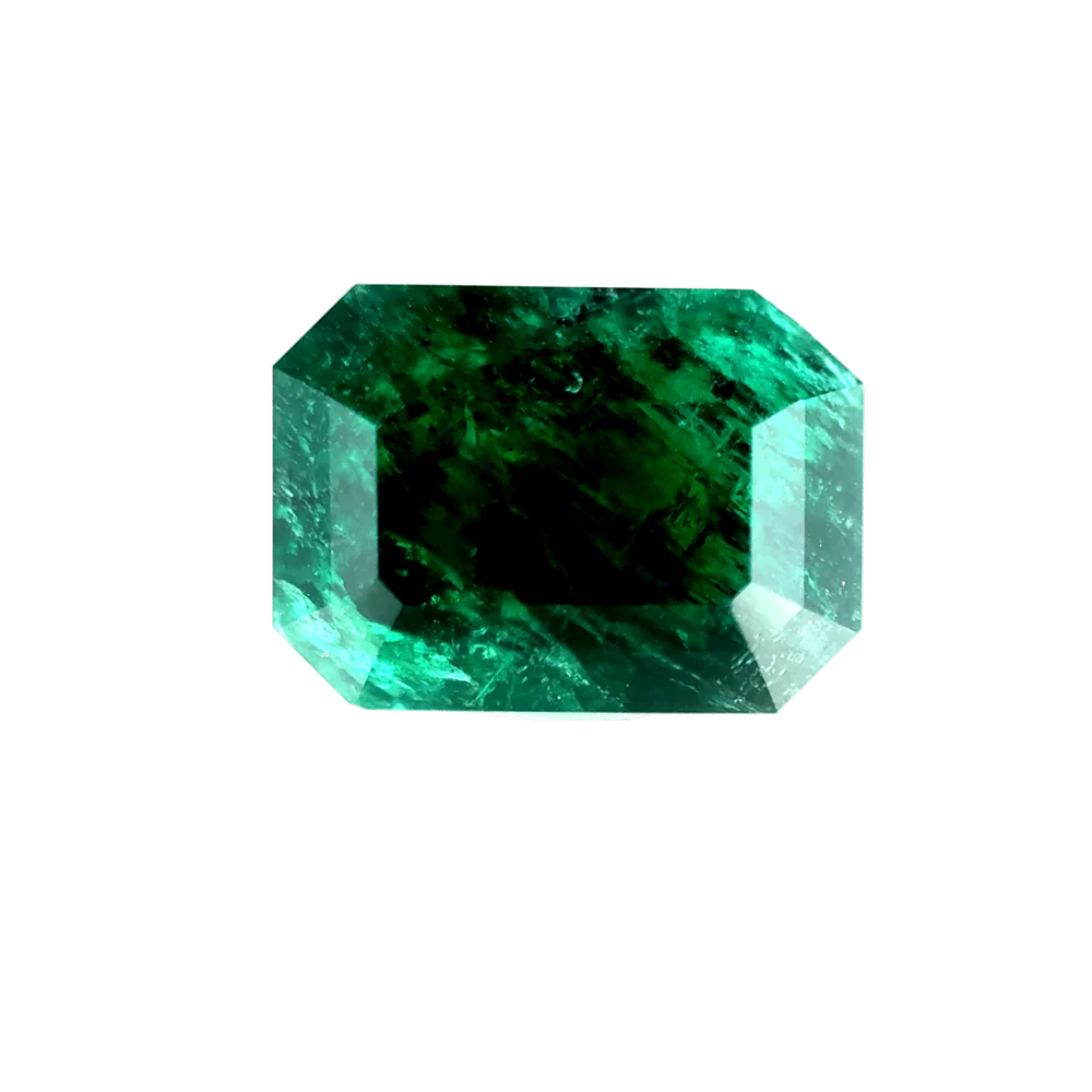 8.95ct Dark Green Emerald Twinning wisp Emerald Shape (14x10x9.4 mm) Unheated gemstone from Zambia
