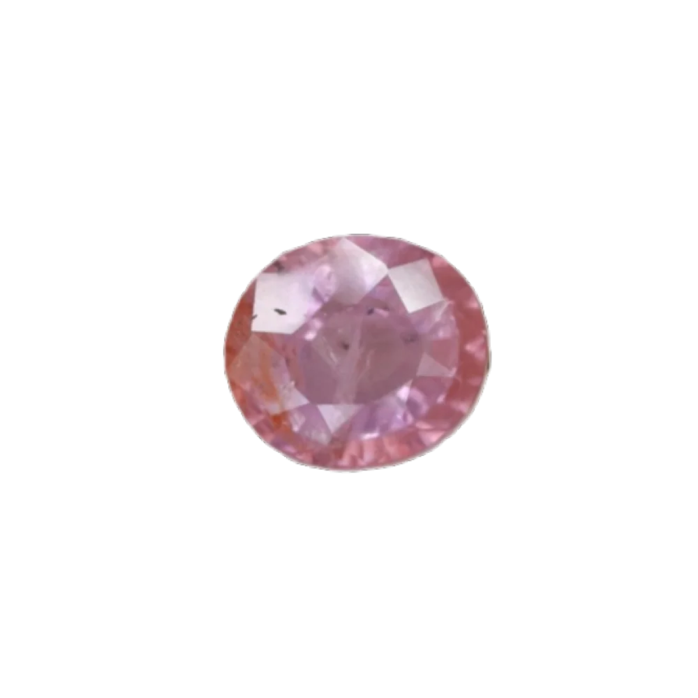 1.6ct Light Pink Padparadscha Feather Oval Shape (6.6x5.9x4.2 mm) Unheated gemstone from Ceylon