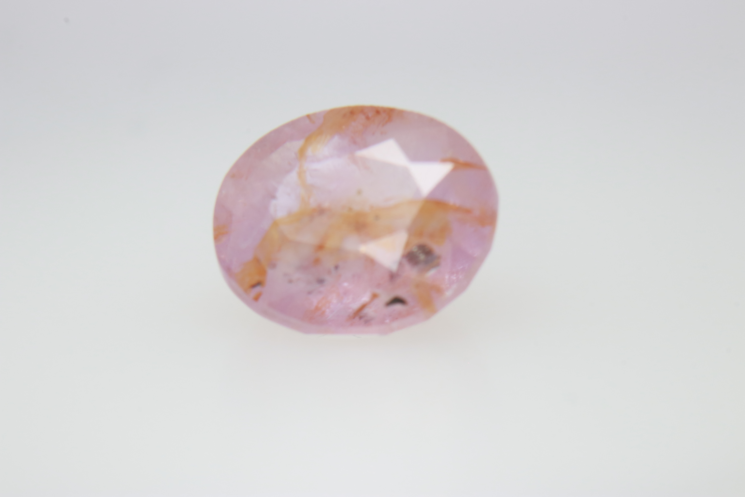 2.2ct Hot Pink Sapphire Twinning wisp Oval Shape (7.8x6.8x4.5 mm) Unheated gemstone from Sri Lanka