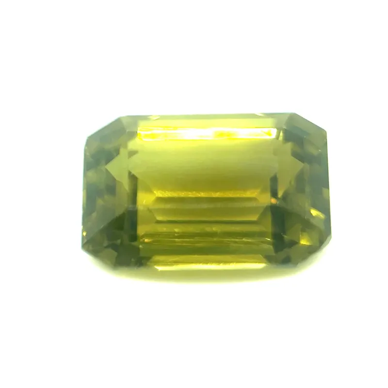 2.10ct Light green to Brownish Yellow Alexandrite Flawless (fl) Emerald Shape (8.76x5.83x3.93 mm) Unheated gemstone from Sri Lanka