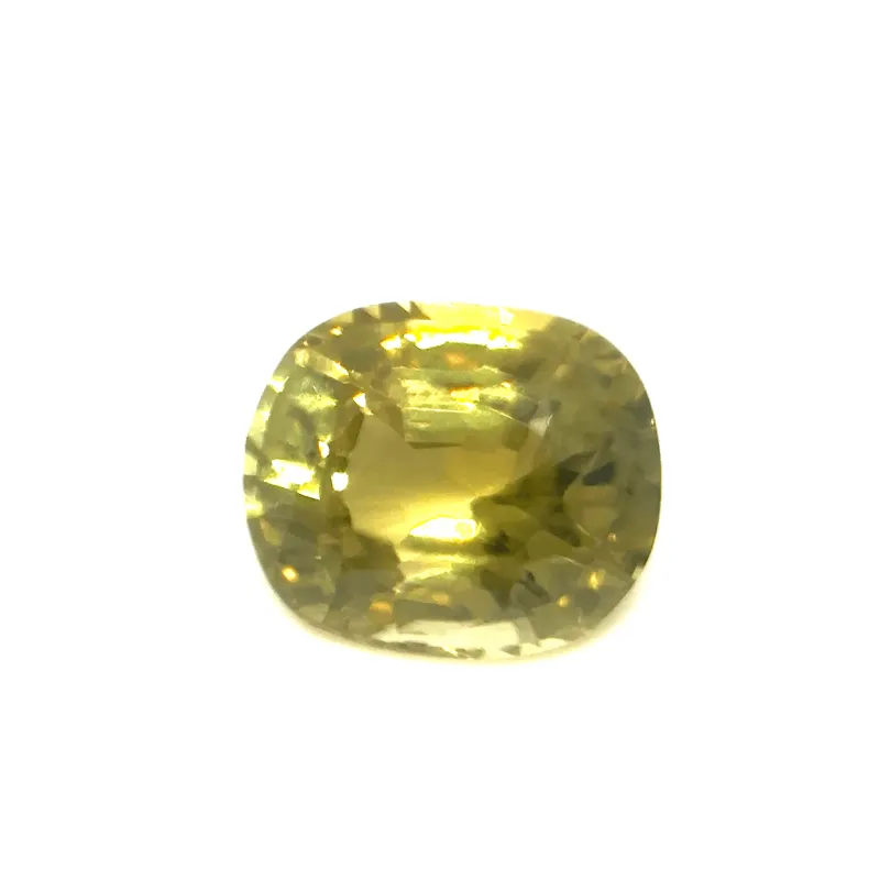 1.31ct Light Goldenrod Yellow Alexandrite VVS Cushion Shape (6.91x5.8x4.09 mm) Unheated gemstone from Sri Lanka