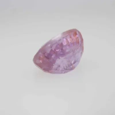 1.6ct Light Pink Padparadscha Feather Oval Shape (6.6x5.9x4.2 mm) Unheated gemstone from Sri Lanka