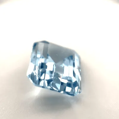 6.5ct Light Blue Topaz Flawless (fl) Fluorescence Emerald Cut (10x11.09x5.9 mm) Unheated gemstone