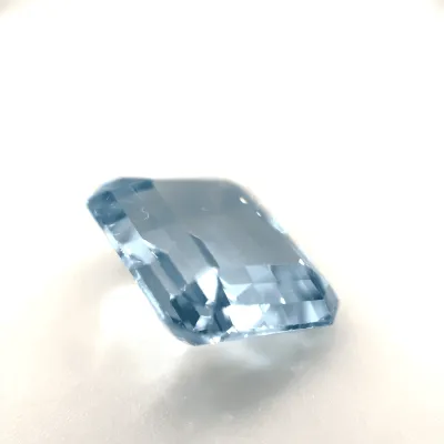 6.5ct Light Blue Topaz Flawless (fl) Fluorescence Emerald Cut (10x11.09x5.9 mm) Unheated gemstone