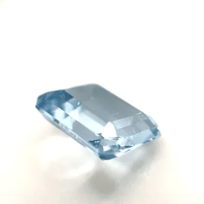 6.5ct Light Blue Topaz Flawless (fl) Fluorescence Emerald Cut (10x11.09x5.9 mm) Unheated gemstone