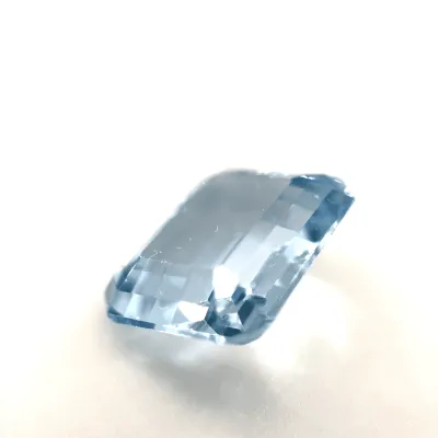 6.5ct Light Blue Topaz Flawless (fl) Fluorescence Emerald Cut (10x11.09x5.9 mm) Unheated gemstone