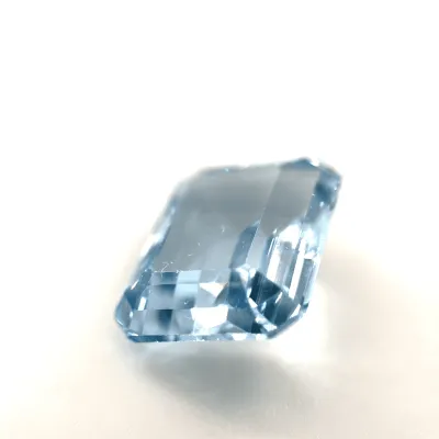 6.5ct Light Blue Topaz Flawless (fl) Fluorescence Emerald Cut (10x11.09x5.9 mm) Unheated gemstone