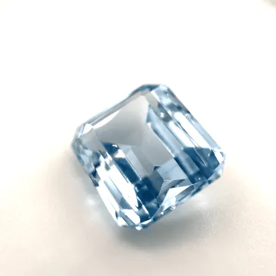 6.5ct Light Blue Topaz Flawless (fl) Fluorescence Emerald Cut (10x11.09x5.9 mm) Unheated gemstone