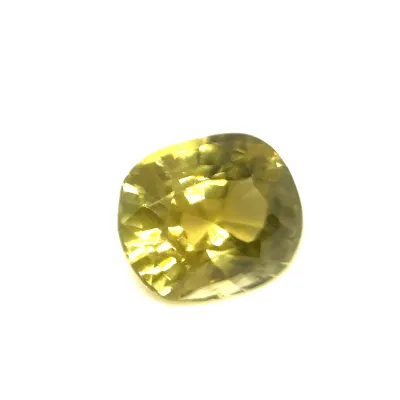 1.31ct Light Goldenrod Yellow Alexandrite VVS Cushion Shape (6.91x5.8x4.09 mm) Unheated gemstone from Sri Lanka