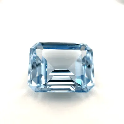 6.5ct Light Blue Topaz Flawless (fl) Fluorescence Emerald Cut (10x11.09x5.9 mm) Unheated gemstone