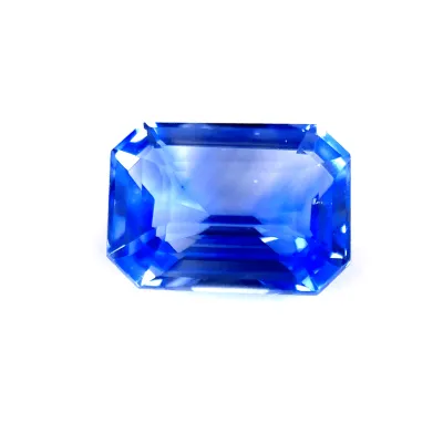 1.3ct Blue Sapphire Flawless (fl) Emerald Shape (7.1x4x3 mm) Unheated gemstone from Sri Lanka