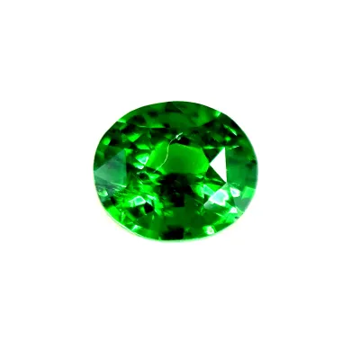 1.1ct Vivid Green Garnet VVS Oval Shape (6.91x5.91x3.82 mm) Unheated gemstone from Sri Lanka